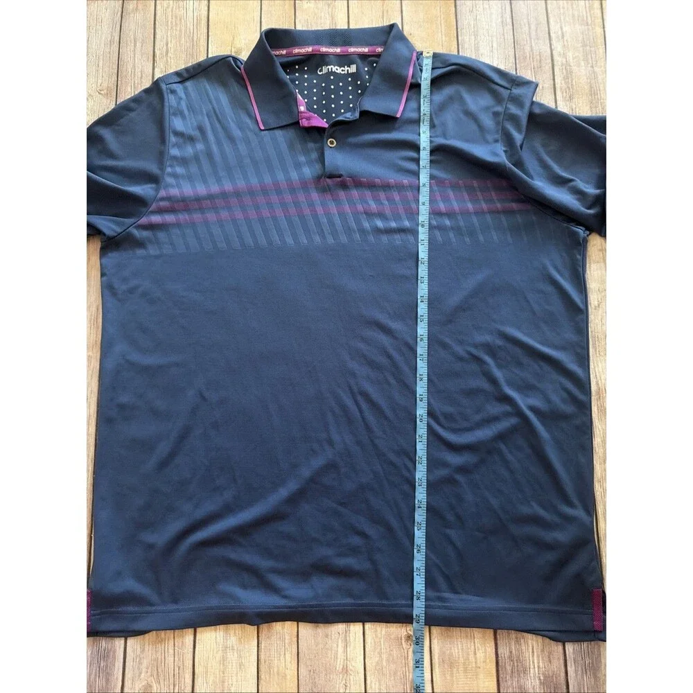 Adidas Polo Shirt XL Blue Purple Quail Hollow Climachill Mens